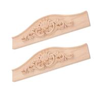 TOBBOMEY Lot de 2 Petites Appliques en Bois Sculpté Non Peint 29X8 CM Incrustations Décoratives Européennes pour Meubles Ornements Muraux pour Portes D’Armoires et Placards Décoration
