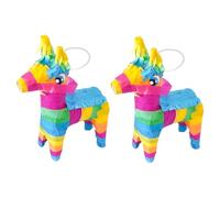 TOBBOMEY Lot de 2 Piñatas Mexicaines Traditionnelles en Papier Coloré, Décorations de Fête D'anniversaire, Piñata de Bonbons Faite la Main, pour Carnaval et Événements Festifs