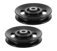 TOBBOMEY Lot de 2 Poulies de Musculation 88 MM en Alliage D’Aluminium Noir Poulie à Roulement Rainurée pour Machine à Câbles Système de Poulies pour Salle de Sport à Domicile et Fitness