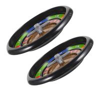 TOBBOMEY Lot de 2 Roues de Poker Russe Noires 2 Billes en Acier Accessoire de Jeu de Société Compact et Léger Roue de Jeu de Table pour Soirées Bars et Jeux en Famille