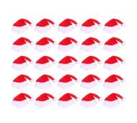TOBBOMEY Lot de 20 Housses à Vin Pliables en Tissu Rouge et Blanc Couvre-Bouteilles de Noël Mini Chapeaux Festifs pour Décoration de Vin et Accessoires de Fête pour Célébrations et
