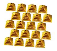 TOBBOMEY Lot de 20 Supports de Drapeaux de Bureau Dorés pour Négociation, Socles Portables Universels, Base Carrée Stable, Présentoirs Décoratifs pour Réunion et Affichage Professionnel