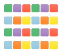 TOBBOMEY Lot de 24 Aimants Carrés Magnétiques Colorés pour Réfrigérateur Autocollants Carrés Arrondis pour Affichage Lumineux et Matériel Éducatif Aimants Résistants Couleur Aléatoire