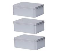 TOBBOMEY Lot de 3 Boîtes en Fer Blanc avec Couvercle Boîte Plate Carrée Grosse Taille Multifonction et Rangement Étanche et Solide pour Mariage et Stockage de Friandises