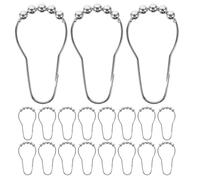 TOBBOMEY Lot de 36 Crochets pour Rideaux en Métal Antirouille Anneaux à Glissement Facile 7X4 CM Crochets Robustes pour Rideaux Salon et Chambre Accessoires Suspendre Solide