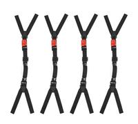 TOBBOMEY Lot de 4 Jugulaires Réglables Universelles pour Casque de Chantier Sangle de Sécurité en Polyester Noir avec Boucle Rouge Accessoires Confortables et Solide pour Usage