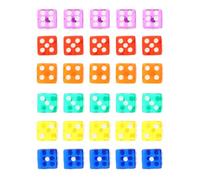 TOBBOMEY Lot de 40 Dés Transparents en Acrylique Colorés Petits Dés Clairs pour Jeux de Société et Fournitures de Fête Design Compact et Léger Points Blancs Faciles à Lire Usage Maison