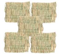 TOBBOMEY Lot de 5 Tapis de Lit Tissé pour Petits Animaux, Tapis Respirant et Rafraîchissant, Taille Petite, Litière Confortable pour Lapins, Hamsters et Cochons d'Inde, Usage Quatre