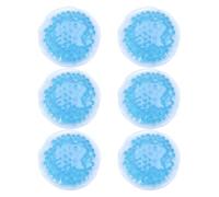 TOBBOMEY Lot de 6 Compresses Gel Réutilisables Rondes 8 CM Bleu Coussin Chaud-Froid pour Thérapie Froid Chaleur Pack de Glace Adapté pour Soulagement Musculaire et Récupération Sportive