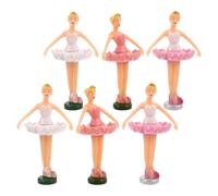 TOBBOMEY Lot de 6 Figurines Ballerines Boîte à Musique Danseuse Tournante Décoration Gâteau et Bureau Poupée de Conte de Fées Légère et Colorée