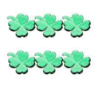TOBBOMEY Lot de 6 Porte-Baguettes en Verre de Trèfle à Quatre Feuilles Vert Support Réutilisable pour Baguettes et Fourchettes Décoration de Table pour Fête Irlandaise Saint-Patrick