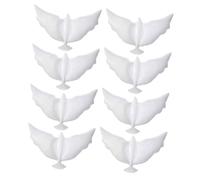 TOBBOMEY Lot de 8 Ballons Colombe en Aluminium Blanc, Grosse Taille, Ballon de Cérémonie pour Mariage, Décoration Fête Anniversaire, Articles de Fête pour Événement Extérieur