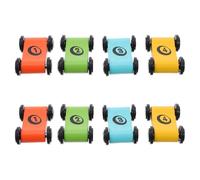 TOBBOMEY Lot de 8 Voitures de Course Miniatures en Bois pour Garçon et Filles Jeu de Société Interactif 4 Couleurs Éducatif en Bois pour Coordination Œil-Main et Développement Cognitif