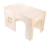 TOBBOMEY Maison Bois pour Rongeurs Refuge pour Cobayes Hamsters Lapins Et Écureuils Accessoires De Cachette Et Sûr Bois Naturel