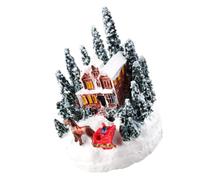 TOBBOMEY Maison Illuminée de Noël en Résine Petite Maison Lumineuse Décorative pour Table et Bureau Ornement Lumineux Festif pour Décoration de Noël et Centre de Table Ambiance