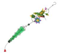 TOBBOMEY Mangeoire à Colibris Verre et Fer avec Revêtement Baked Abreuvoir Suspendu et Stable pour Oiseaux Extérieur Facile à Nettoyer et Remplir Décoration Jardin Originale