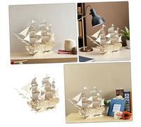 TOBBOMEY Maquette De Bateau Puzzle Modèles De Voiliers Ornement sur Le Thème De L'Océan Puzzles De Construction Kit De Construction De Modèles Voilier en Bois Maquette