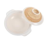 TOBBOMEY Marmite en Céramique 18 CM Blanche Casserole Ménagère pour Cuisson Homogène de Riz Soupes et Plats Mijotés Cocotte Double Anse pour Protection les Brûlures Pot de Cuisson