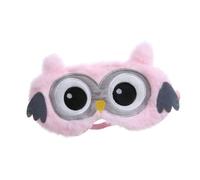 TOBBOMEY Masque Yeux Garçon Et Filles Peluche Hibou Adorable Bandeau Élastique Anti-lumière Confort Doux Pour Dormir Contemplation Voyage Sieste Rose Pâle