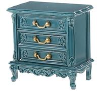 TOBBOMEY Meuble Miniature Armoire Bleue en Plastique, Petite Commode Décorative pour Maison de Poupée, Accessoires de Jeu D'imitation pour Garçon et Filles, Meubles Miniatures, Décor