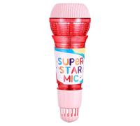 TOBBOMEY Microphone à Écho pour Garçon et Filles 24 Cm, en Plastique Léger et Sûr, pour Thérapie Vocale et Chant, sans Configuration, Présent Éducatif pour Tout-Petit, Stickers Inclus