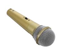 TOBBOMEY Microphone Factice Doré Mini Plastique Accessoire de Scène Réaliste pour Cosplay Fête et Spectacle Modèle Simulateur pour Performances et Jeux de Rôle