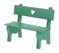 TOBBOMEY Mini Banc de Jardin Décoratif en Bois Vert Chaise de Porche Miniature Légère et Solide Accessoire Photo et Décoration Maison pour Poupées Ornements de Paysage Meubles