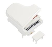 TOBBOMEY Mini Boîte à Musique Décorative de Piano à Queue Blanc Modèle Moyen 14X11X9 CM Ornement de Bureau Portable Mélodie Intégrée Présent D’Anniversaire Original