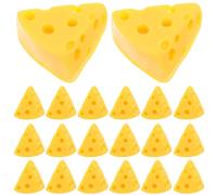 TOBBOMEY Mini-Fromages Factices Jaunes 30 Pcs Modèles de Desserts Miniatures Triangulaires 15 X 13 CM en Plastique Robuste Garnitures Réalistes pour Décoration la Cuisine Loisirs