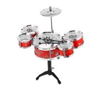 TOBBOMEY Mini Kit de Batterie Garçon Fille avec Design Réaliste Instrument de Percussion pour Tout-Petits Développement Rythme et Coordination Jouet Musical Plastique Sécurisé