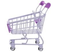 TOBBOMEY Miniature Chariot de Courses Fer Décoratif Réaliste pour Maison de Poupée Panier de Rangement Petit et Résistant pour Garçon Fille