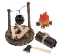 TOBBOMEY Miniature Micro Paysage Bois Décor Cheminée Suspendue pour Maison de Poupée Accessoire Camping Mini Kit pour Création Paysagère