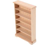 TOBBOMEY Modèle D’Étagère à Livres Miniature en Bois Naturel 1/12 pour Maison de Poupée Meuble de Rangement DIY Non Peint Ornement D’Armoire Décoratif pour Accessoires Maison Poupée