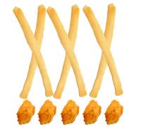 TOBBOMEY Modèle de 15 Pièces de Fausses Frites et Nuggets de Poulet en PVC, Jouets Alimentaires Réalistes Cuisine de Jeu, Aliments Factices pour Tout-Petits, pour Jeux de Rôle et Dinette