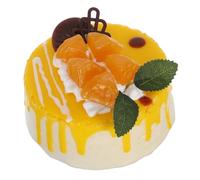 TOBBOMEY Modèle de Gâteau Artificiel Réaliste Jaune Décoration Gâteau Mousse pour Vitrine Accessoire Photo et Portable Simulation Dessert pour Boutique et