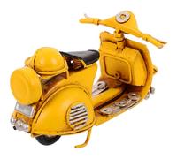 TOBBOMEY Modèle de Moto Rétro Métal Ornement de Bureau Décor Vintage Classique Scooter Jaune pour Cadeau et Décoration Maison