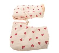 TOBBOMEY Moufles pour Garçon et Filles en Coton Beige Motif Cœur, Confortables et Coupe-Vent, Activités Extérieures Pratique du Scooter