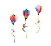 TOBBOMEY Moulins à Vent Suspendus Montgolfière Colorée pour Décoration De Jardin Extérieur 3 Pièces Spirale Rotative Multicolore Ornements Jardinés Résistants Au Vent