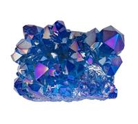 TOBBOMEY Natural Crystal Cluster Ornament 100G, Handmade Blue Stone Crafts Material for Aquarium Decoration and Office Use, Random Shape
