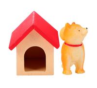 TOBBOMEY Niche Miniature en Matériaux Composites pour Maison de Poupée - Accessoire Micro Scène Chien de Race Japonaise - Figurine Miniature Petit Chien Réaliste pour Décoration