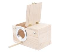 TOBBOMEY Nichoir en Bois Support De Nidification D'oiseau Petite Taille Ouverture Latérale Protection Vent Pluie Nichoir Fenêtre pour Petits Oiseaux Chanteurs