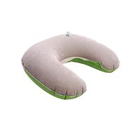 TOBBOMEY Oreiller Gonflable Forme de U Ergonomique pour Voyage et Camping Coussin de Cou Confortable à Surface Flocage et Portable pour Avion Train Voiture et Activités Extérieures Vert