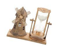 TOBBOMEY Ornement Artistique Vintage De Sablier Et Phare Marin Doré, Décoration De Table De Bureau Rétro en Plastique Et Verre, Centre De Table Stabilisé pour Salon Et Chambre