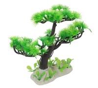 TOBBOMEY Ornement Décoratif pour Aquarium Sapin Artificiel en Plastique Réaliste, Décoration D’aquarium Imitation Pin Vert, Accessoire Décoratif pour Poisson, Création D’un Environnement