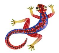 TOBBOMEY Ornement Mural en Fer de Gecko Orange Rouille Décoration Murale Artisanale pour Jardin Extérieur Pendentif Décoratif Solide et Écologique Salon Terrasse Patio