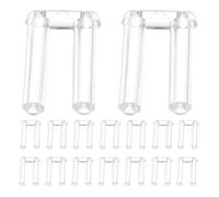 TOBBOMEY Outils de Fixation pour Lunettes sans Monture 200 Pièces Bouchons Doubles en Plastique Transparent 15X08X7 MM Kits Complets de Réparation et Joints Résistants à L’Humidité