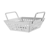 TOBBOMEY Panier à Griller en Acier Inoxydable 16 Cm Multifonction pour Barbecue, Accessoire Professionnel à Drainage, Panier à Légumes pour Grillades et Cuisson en Plein Air