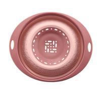 TOBBOMEY Panier de Cuisine Pliable Passoire Extensible pour Évier Égouttoir Multifonction pour Fruits et Légumes Rangement Pratique et Sécurisé Rose