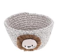 TOBBOMEY Panier de Rangement Tressé Corde Décoratif pour Bureau et Salle de Bain Panier Organisateur Léger pour Jouets et Cosmétiques Style Scandinave Petit Modèle Lion