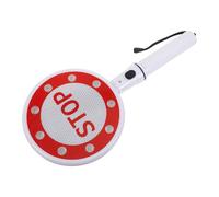 TOBBOMEY Panneau de Routière Portable Double Face « Go/Stop » Lumineux à LED, Fonctionnant 3 Piles Lr14, Indicateur de Trafic pour Gestion Circulation et Stationnement Extérieur